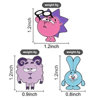 Pin Enamel Trio Kartun Unik untuk Dekorasi Jaket, Tas, atau Bros