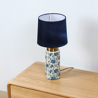 Lampe de chevet en porcelaine avec motifs de fleurs, style chinois classique, éclairage de bureau, pour table, hôtel