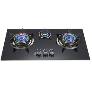 Cuisinière à gaz domestique à trois brûleurs avec plaque de cuisson en verre trempé - Product Image 2