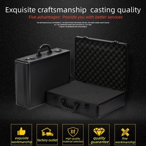 Nhà máy trực tiếp nhỏ cứng nhôm trường hợp: Bạc Đen xách tay vali cho dụng cụ/thiết bị, chống sốc công cụ tổ chức - Product Image 2