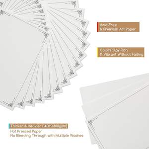 Cartes postales en papier <span class=keywords><strong>aquarelle</strong></span> vierge MEEDEN : 4 x 6 pouces, 140 lb/300 g/m², cartes postales <span class=keywords><strong>aquarelle</strong></span> de voyage - 20 feuilles, papier à peinture 100 % coton - Product Image 3