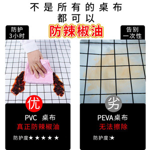 Solid Color Checkered Pvc <b>Tablecloth</b> Rectangle Home Oilproof Wash Free Waterproof Placemat For Dining Room - Product Image 3