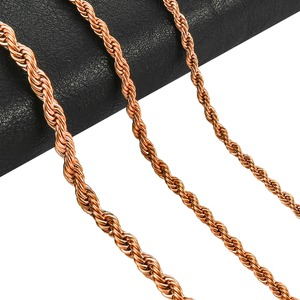 Chaînes torsadées en acier inoxydable Sunling pour hommes et femmes, collier ras-du-cou plaqué or rose, bijoux de haute qualité, cadeaux - Product Image 2