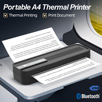 A4 Thermodrucker, Kompakter Mini-Thermodrucker für Zuhause, Büro und Reisen, Tragbarer Drucker für Mobiltelefone