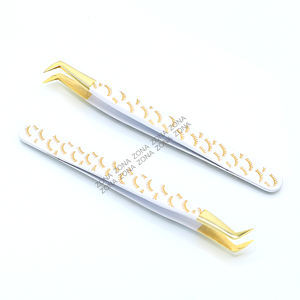 Pince à cils en acier inoxydable de volume russe léger de marque privée personnalisée outils d'extensions de cils pointus - Product Image 6