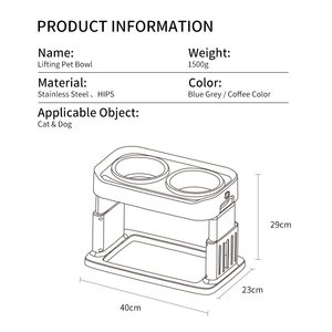Op Maat Gemaakte Luxe Adjustlenon-Lekkage Met Opvouwbare Dubbele Voeding Met Verhoogde Hondenkat Roestvrijstalen Voerbakken Voor Huisdieren - Product Image 3