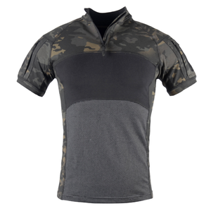 Camiseta Táctica Deportiva DFT904 Verde y Negra con Camuflaje Desértico Digital para Deportes al Aire Libre y Camping, de Manga Corta con Bolsillos en el Brazo - Product Image 4
