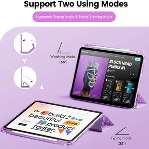 Étui de protection <span class=keywords><strong>avec</strong></span> emplacement pour <span class=keywords><strong>stylet</strong></span>, design pailleté, transparent, résistant aux plis, pour <span class=keywords><strong>iPad</strong></span> 11 et <span class=keywords><strong>Air</strong></span> 10e génération - Product Image 3