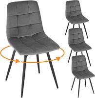 Chaises de salle à manger pivotantes pour salle à manger cuisine salon chaises de cuisine rembourrées avec dossier couverture en velours avec pieds en métal