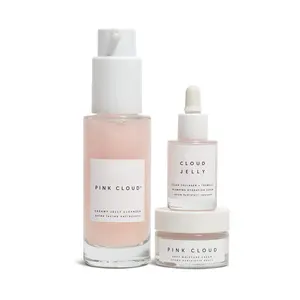 Pink Cloud Creamy Jelly Reinigungsmittel Überfütterung Hydratation Serum weiche Feuchtigkeit Creme Gesichtspflege-Set für alle Hauttypen