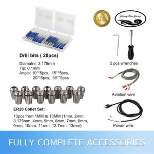 Moteur de broche CNC refroidi par air Zhong Hua Jiang Square ER20 4 roulements 2,2 kW avec kit VFD pour machine de gravure et de perçage, embout BT30 - Product Image 2