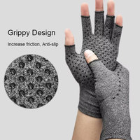 Sarung tangan tanpa jari pereda nyeri, sarung tangan silikon antiselip, sarung tangan Arthritis kompresi, sarung tangan layar sentuh