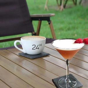 Milieuvriendelijke klassieke zwarte leisteen onderzetters, aanpasbare matten & pads voor thuis, bar & keuken. - Product Image 3