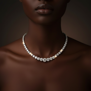 Lab Diamond Necklace 14K <span class=keywords><strong>White</strong></span> <span class=keywords><strong>Gold</strong></span> Noivado Cadeia De Casamento Colar Para As Mulheres Bridal Moissanite Jóias Presente - Product Image 1