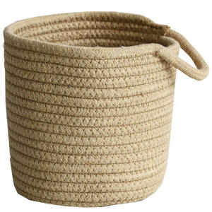 ตะกร้าเก็บของทรงกลม Cotton Way ทำจากผ้าฝ้าย 100% เป็นมิตรกับสิ่งแวดล้อม สำหรับใส่เครื่องสำอาง ของใช้บนโต๊ะ กุญแจ ขนม - Product Image 2