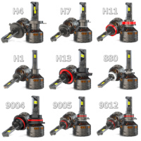 Ampoules de phares LED JHS H25 H7 H4 H3 9012 9006, phares LED de conduite, puces 3570, antibrouillard étanches pour voitures universelles et SUV