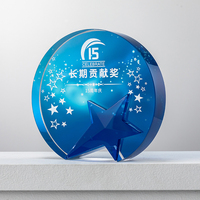 Trophées et récompenses en cristal HDW en gros, trophée étoile en cristal fait main personnalisé gravé au laser pour souvenirs