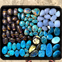 Lot de cabochons en pierres précieuses naturelles mélangées en vrac – Quartz, Opalite et Agate, cabochons à dos plat pour la fabrication de bijoux