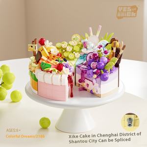 Zhenye's 2179 Series DIY juguete de plástico niños adornos educativos de escritorio ensamblados a mano flor eterna pastel bloques de construcción - Product Image 5