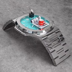Luxury Watch Shape Stainless Steel Coffee <strong>Table</strong> Modern Creative Glass <strong>Top</strong> Center <strong>Table</strong> Living Room Hotel Furniture <strong>Decor</strong> - Product Image 2