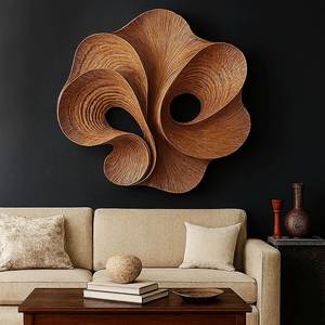 Decorazione Rustica per la Casa, Scultura <span class=keywords><strong>in</strong></span> <span class=keywords><strong>Legno</strong></span> Intagliato, Arte Murale <span class=keywords><strong>in</strong></span> <span class=keywords><strong>Legno</strong></span> Massiccio, Decorazione Naturale Moderna per Pareti - Product Image 3