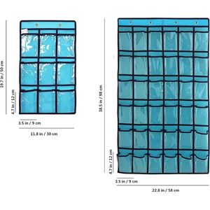 Hanging Closet Organizer 36 Pockets Clear Blue Door Wall Storage For Jewelry Socks Underwear Small Items - Product Image 2