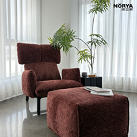 Fauteuil de loisirs NORYA de luxe, style nordique, à dossier haut, rembourré, pour salon, meubles en bois, chaise de chambre à coucher