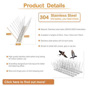 Herbruikbare Vogelduif Afschrikmiddel Spikes Roestvrijstalen Vogel Spikes Beste Vogelpiek Voor Duiven - Product Image 5