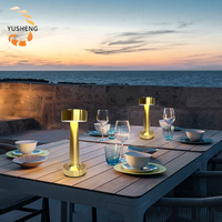 Restaurant populaire Led Rechargeable Sans Fil Lampe De Table Portable Bronze Métal LED Lampe De Bureau