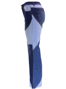 Jean en denim à ourlet effiloché irrégulier grande taille pour femme, nouvelle mode - Product Image 4