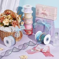 Ruban gros-grain large, ruban en organza pliable, ruban irisé pour fleurs, emballage de bouquet, emballage cadeau pour la Saint-Valentin