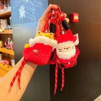 Porte-clés créatif et écologique en peluche douce et durable, motif bonhomme en pain d'épices de Noël, imprimé en sérigraphie, pour décoration de sac