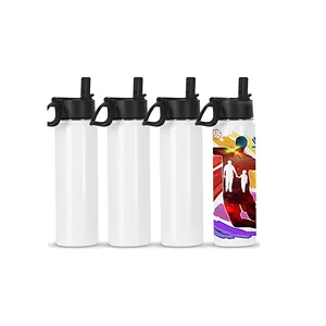 18Oz Insulated Stainless Steel Flask Cup Sublimation Drinking Travel Mug Water Sports Bottle Tumbler With Handle