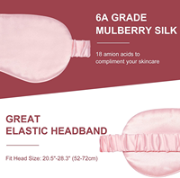 Masque de sommeil en polyester satiné naturel, masque pour les yeux coloré réglable, bandeau pour les yeux avec pochette et chouchous pour cheveux