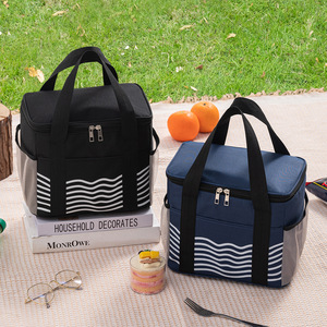 Bolsa térmica para el almuerzo con diseño ondulado, de aluminio grueso, para refrigeración y almacenamiento, para trabajadores de oficina y estudiantes. - Product Image 2