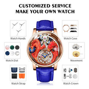 <span class=keywords><strong>Montre</strong></span> de luxe à quartz émaillée en cuir avec <span class=keywords><strong>mouvement</strong></span> analogique et cristal saphir, édition limitée Festival Dragon Action Doll - Product Image 4