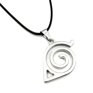 Hanime uzumaki colar com símbolo da moda, siver banhado à corrente, joia para cosplay