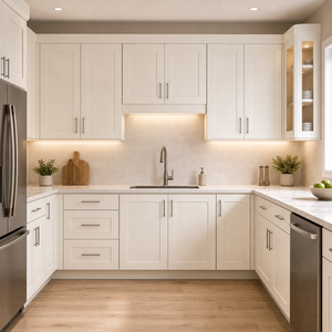 Islas de Cocina RTA con Acabado en Madera Lacada y Encimeras de Mármol Artificial para Contratistas y Renovadores de Casas - Product Image 2