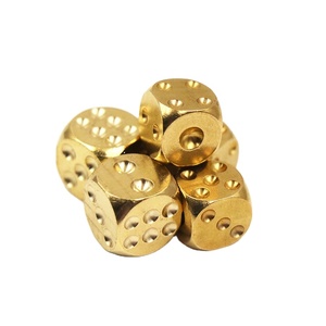 Jeux de bar dés Six faces Home Bar Party Supplies 2 tailles 13mm/ 15mm dés dorés personnalisés - Product Image 1