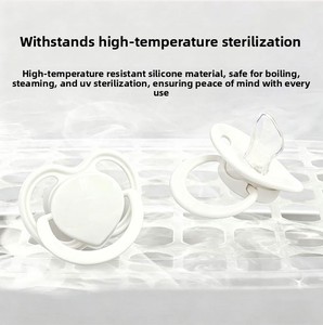 Sucette en silicone souple sans BPA avec poignée en forme d'arc <span class=keywords><strong>pour</strong></span> l'alimentation du bébé, aide au sommeil, apaisement émotionnel, taille standard <span class=keywords><strong>pour</strong></span> 0-12 mois - Product Image 4