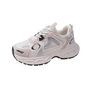 Qlfashion Explosions - Zapatillas Deportivas Transpirables con Suela Gruesa para Mujer, Otoño 2025, con Cordones, Súper Modernas, Combinan con Todo, Blancas, Talla 26 - Product Image 1