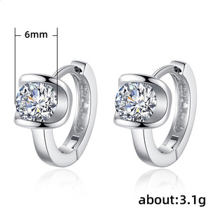 Orecchini a Clip Classici da Donna con Zirconi, Eleganti, Minimalisti, Versatili, Stile Europeo, Gioielli all'Ingrosso - Product Image 5