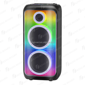 مكبر صوت خارجي للحفلات BTS-2497 برودو مع إضاءة LED مزدوجة 8 بوصة واتصال لاسلكي ومنافذ USB وTF وAUX للكاريوكي الاحترافي - Product Image 2