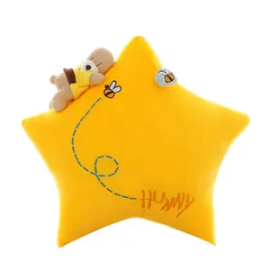 Cute Wholesale LED Musical Star Moon Cloud Pillow Toys OEM Baby Sleeping Plush Pillow Toy With Lights