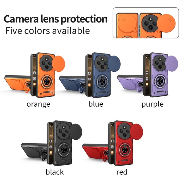 Compatible Honor X9C 2-in-1 Mobile Phone Case X70 Car-Mounted Ring Holder X5C Drop-Resistant X8B Trendy Animal Design PET Case