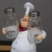 Ensemble de 2 figurines de chefs italiens - Modèle Love Design, peintes à la main, en résine artistique, décor de cuisine pour chef corpulent