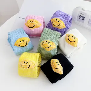 Custom Logo No Minimum Order Own Fashion Embroidery Jacquard Cute Colorful Womens Cotton Crew Socks