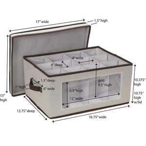 Twelve-Compartment <strong>Storage</strong> <strong>Box</strong> Beige and <strong>Brown</strong> <strong>Storage</strong> <strong>Box</strong> Tableware <strong>Storage</strong> <strong>Box</strong> for Storing Wine Goblets - Product Image 4