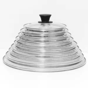 High Sealing Temper Glass Pot Lid Cover Oem Size Glass Lid For Cookware Fry Pan And Pot Tempered Pot Lid