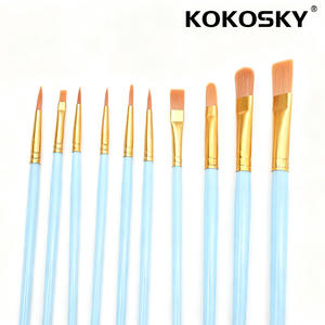 Ensemble de pinceaux plats et biseautés professionnels en poils naturels de plantes, certifiés CE, pour le travail de précision, la peinture corporelle sécurisée pour enfants, adultes et adolescents - Product Image 3